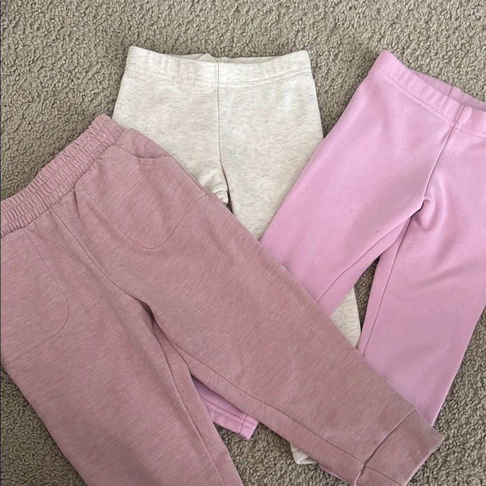 OshKosh B'gosh Pink and Cream Leggings High-Waisted Stretchy Bottoms